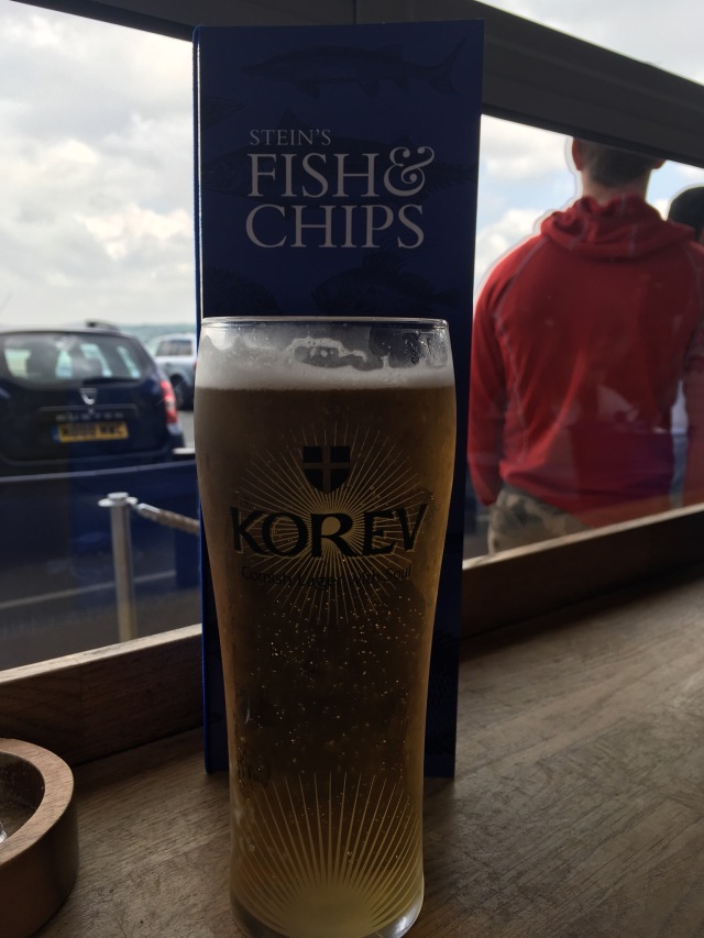 Fish and chips and a lager. Yum. 